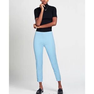 Raffaello Rossi Womens Flat Front Mid-Rise Penny 6/8 Cropped Pants Green Size 40